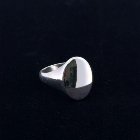 Size: 11.5 Large 925 Sterling Silver Blank Polished Oval Signet Ring 6.1g