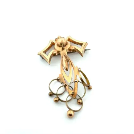 Antique Victorian Era Gold Filled Dangle Brooch/Pin 4.8g