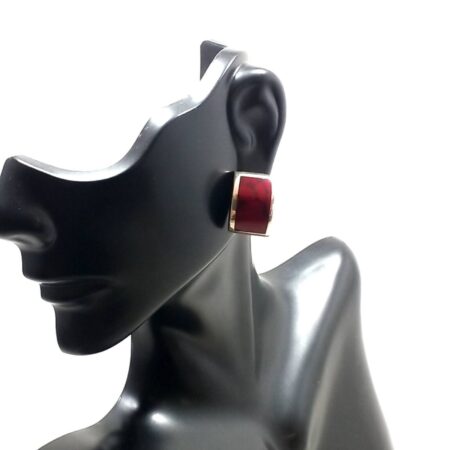 Domed Post Red Jasper .925 Stud Earrings 8.3 Grams