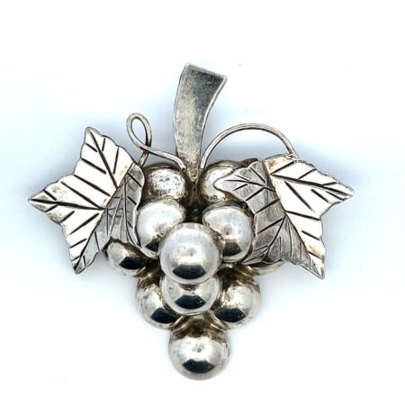 Vintage Taxco Mexican Sterling Silver, Grape Cluster Pendant/Brooch - 28.8 Grams