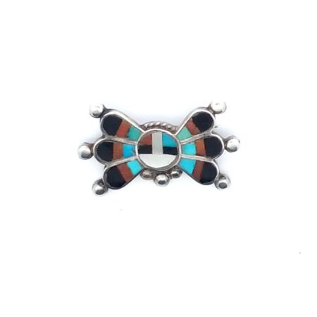 Zuni Sterling Silver Kachina Oxyx, Turquoise, Mother of Pearl Inlaid Pin/Brooch