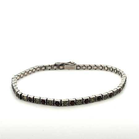 925 Sterling Silver & Rhinestone Tennis 8” Bracelet - 12.0 Grams