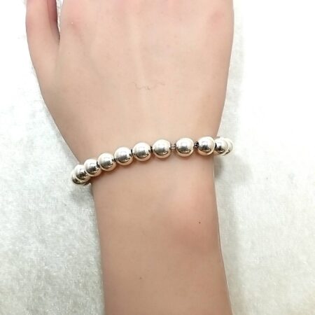 Sterling Silver CW 7mm Wide Ball 7" Bracelet 12.5 Grams