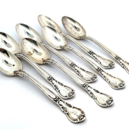 Set of 7 - 1950s Chantilly Gorham Sterling Silver 4” Demitasse Spoons Monogramed