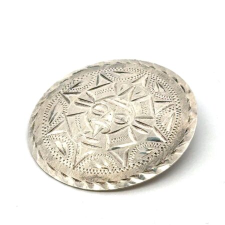 .925 Sterling Silver Aztec Calendar Tonatiuh, Aztec Sun God, Mexico Pin 8.6g