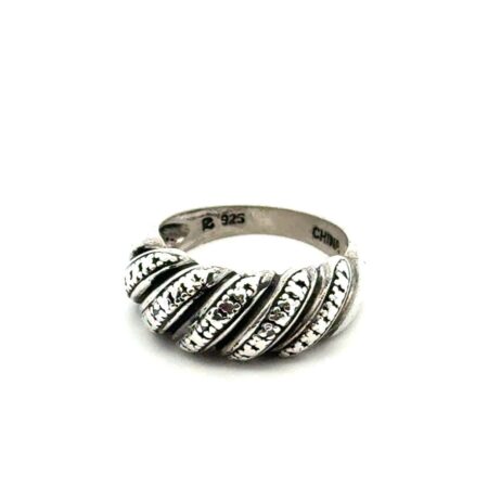 .925 Sterling Silver Multiple Stripe Ring, Size-7, 5.0g