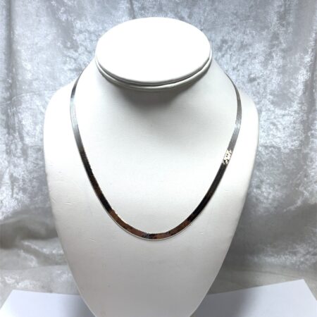 Italy 925 Sterling Silver 4.5mm Wide Herringbone 18” Necklace - 8.6 Grams