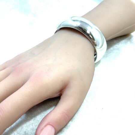 Vintage AJ Sterling Silver Cuff Bracelet - 6.5" Wrist
