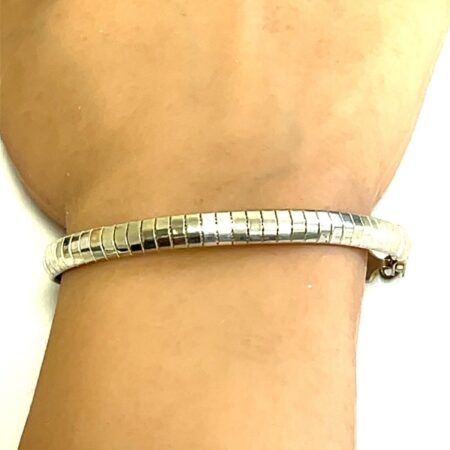 Milor 925 Sterling Silver 5.7mm Wide Omega 7.25” Bracelet 12.4 Grams