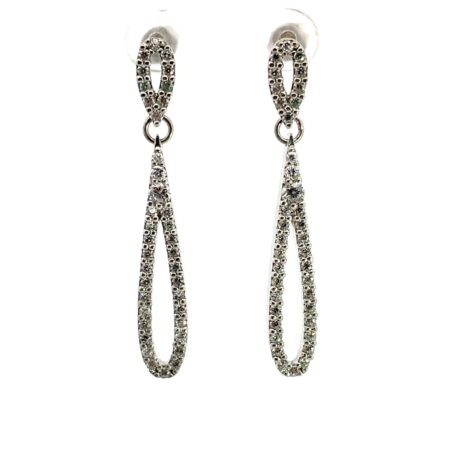 925 Sterling Silver CZ Dangle Post Earrings