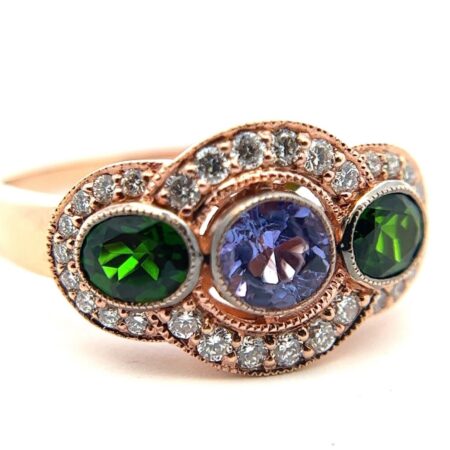 LeVian Berrylicious Blues 14k Strawberry Gold Ring Size: 9.5 Diamond & Tanzanite