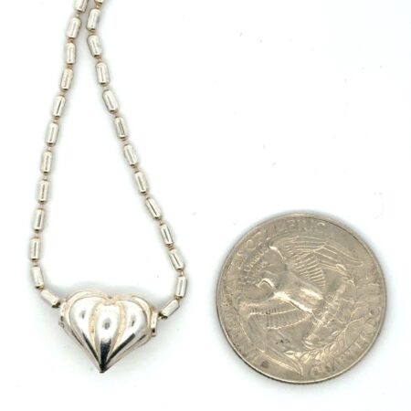 16” .925 Sterling Silver Puffed Heart Bead Chain, 6.0g
