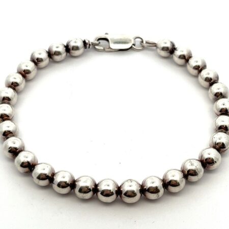 Italian 925 Sterling Silver 6mm Ball Bead Bracelet 7.5” 10.8g