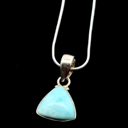 18” .925 Sterling Silver Triangular Large Necklace Pendant Snake Chain, 7.8g