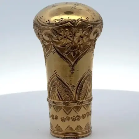 Antique 14k Yellow Gold Filled, Swagger Cane Topper, Engraved Date "1847" - 163g