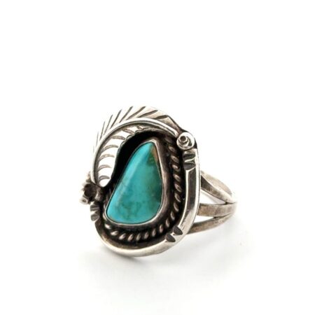 Size: 6.5 Navajo Native American 925 Sterling Silver Turquoise Ring 6.8g