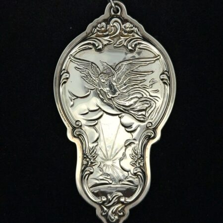 Lunt .925 Sterling Silver Christmas Medallion Ornament Angel Raphael, 28.7g