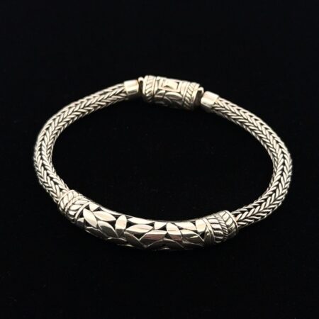 7” Annika Witt 925 Sterling Silver Detailed Woven Bracelet 29.6g