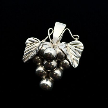 Vintage Taxco 925 Sterling Silver Grape Cluster Pin/Brooch/Pendant, 15.3g