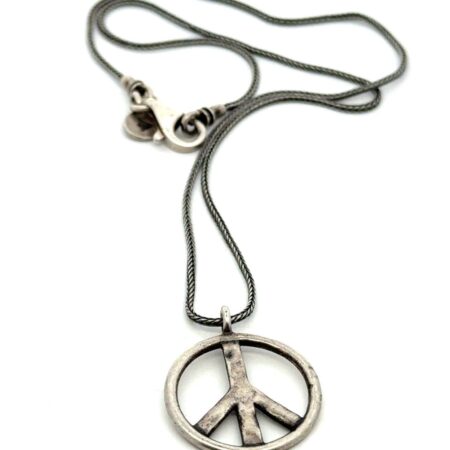 17” Silpada .925 Sterling Silver Peace Sign Necklace, 7.2g