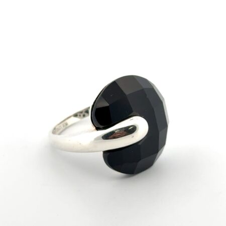 Size: 10 JCM Italy 925 Sterling Silver Onyx Ring 8g