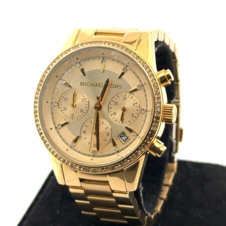 Michael Kors MK-6356 Women’s Gold-Tone Stainless Steel Quartz Wristwatch w/Box