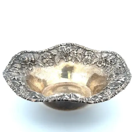 6” Schofield 925 Sterling Silver Repousse Bon Bon Bowl 114.5g