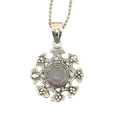 20” Vintage .925 Sterling Silver Moonstone Pendant Necklace, 12.7g