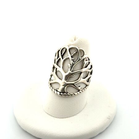 Size: 8 Tree of Life 925 Sterling Silver Ring 4.5g