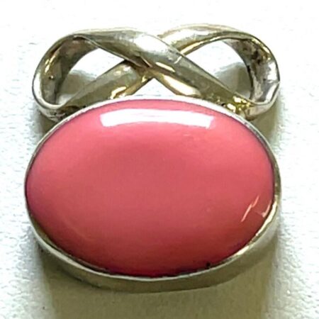 Vintage Sterling Silver Pink Stone Infinny Pendant/Enhancer 9.7 Grams