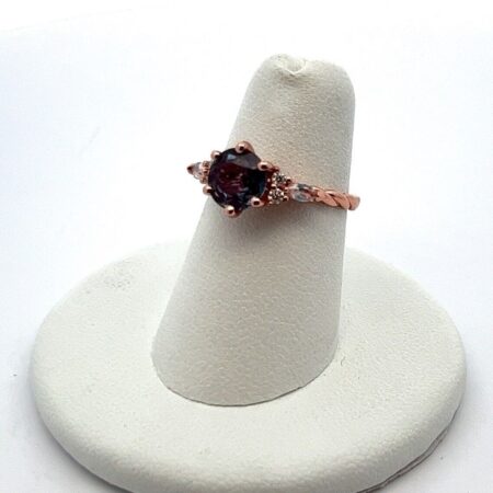 Rose Gold Vermeil 925 Sterling Silver Mystic Topaz & CZ Ring Size: 5