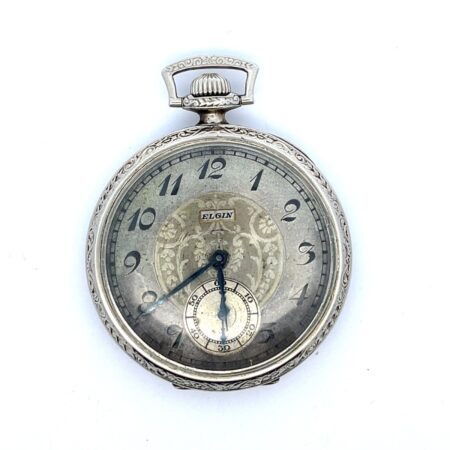 Elgin Grade 303 Model 3- 12S 7Jewel- 14K White Gold Pocket Watch- Not Running