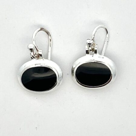 925 Sterling Silver & Onyx Dangle Earrings - 2.8 Grams
