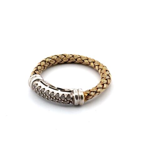 Size: 7.5 Dyadema Italy 925 Sterling Silver CZ Braided Band Ring 3g
