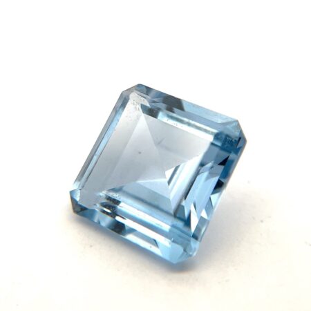 Blue Topaz Gemstone 14 Carat Square Faceted Loose 14x14x7.4mm