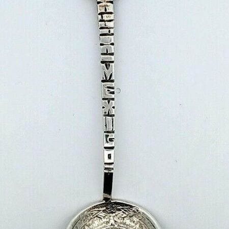 Vintage 925 Sterling Silver Mexico Aztec Sun Calendar Souvenir Spoon 11.3 Grams