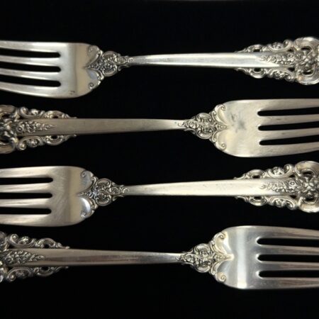 Wallace 925 Sterling Silver Grand Baroque 6.5” Salad Fork Lot Of 4 175.2g Total