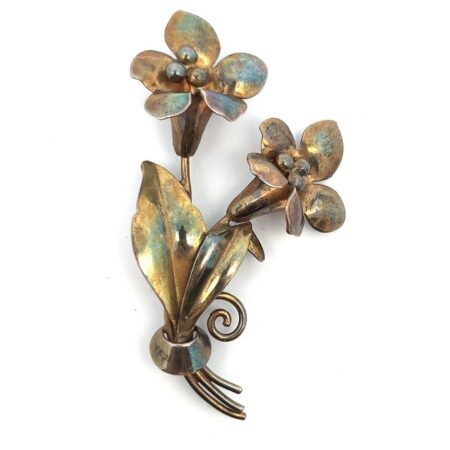 Vintage 1/20 12k Gold Filled over Sterling Silver Flower Brooch/Pin 9.0g
