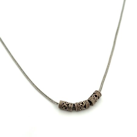 18” Italy 925 Sterling Silver Celtic Bead Snake Chain Necklace 8.3g
