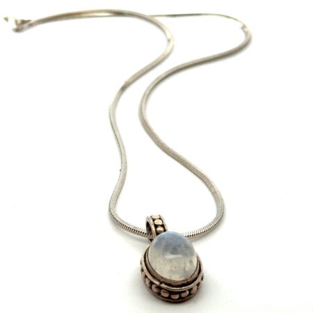 18” .925 Sterling Silver Moonstone Pendant Necklace, 17.8g