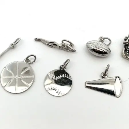 Lot of 7 Charms - 925 Sterling Silver - Sports Themed (9.7g Total Weight)