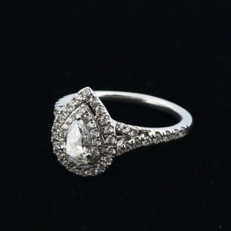Kays Now + Forever Lab Grown Pear shaped Diamond Double Halo 1 Ct TW Ring Size 7