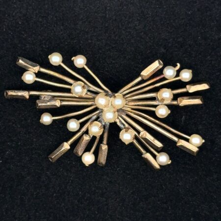 Vintage 12k Gold Filled Fresh Water Pearl Brooch, 5.9g