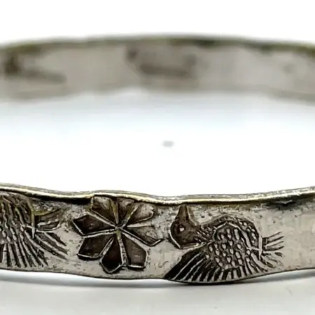 Sterling Silver 6.8mm Wide 8.5” Bangle Bracelet 18.1 Grams