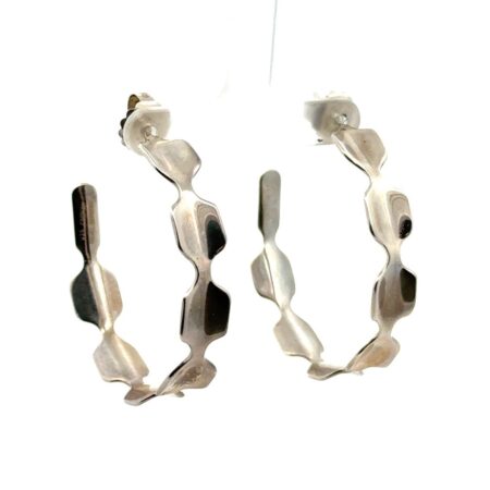 Robert Lee Morris .925 Sterling Silver Hoop Earrings, 1.75” Diameter, 14.6g