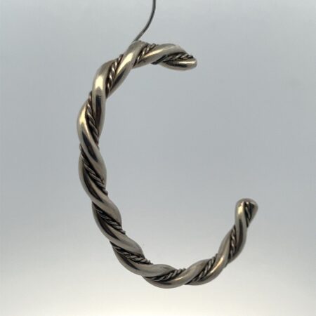 Vintage 925 Sterling Silver Twisted Rope Cuff Bracelet 6.5 Inch