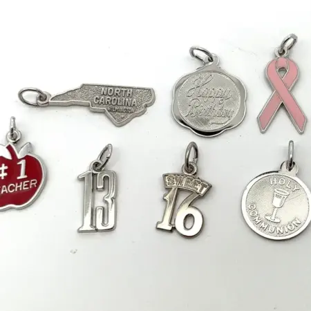 Lot of 7 Assorted Charms 925 Sterling Silver (Total Weight: 7.9g)