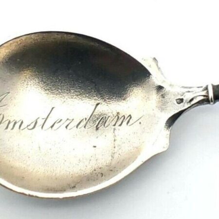 830 Silver Amsterdam Souvenir 3.75 Inch Spoon 11.5 Grams Marked 830.