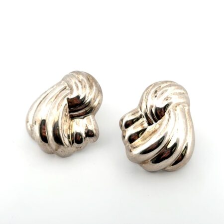 Thailand 925 Sterling Silver Knot Style Earrings 9.9g