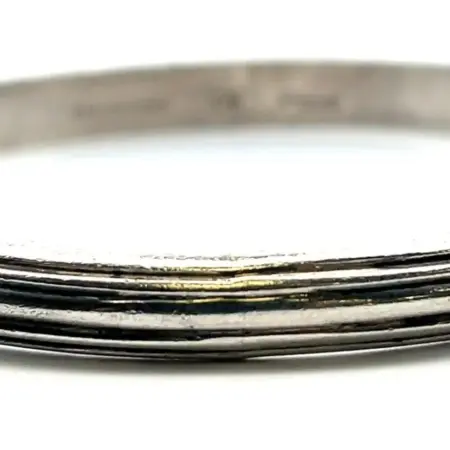Cheryl Wadsworth Handwrought Sterling Silver 7.75” Bangle Bracelet 29.3 Grams